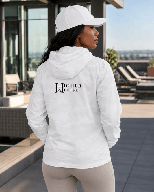 Outlier White Camo Windbreaker | Higher House - 7000 Foot Faith | Wear the Light