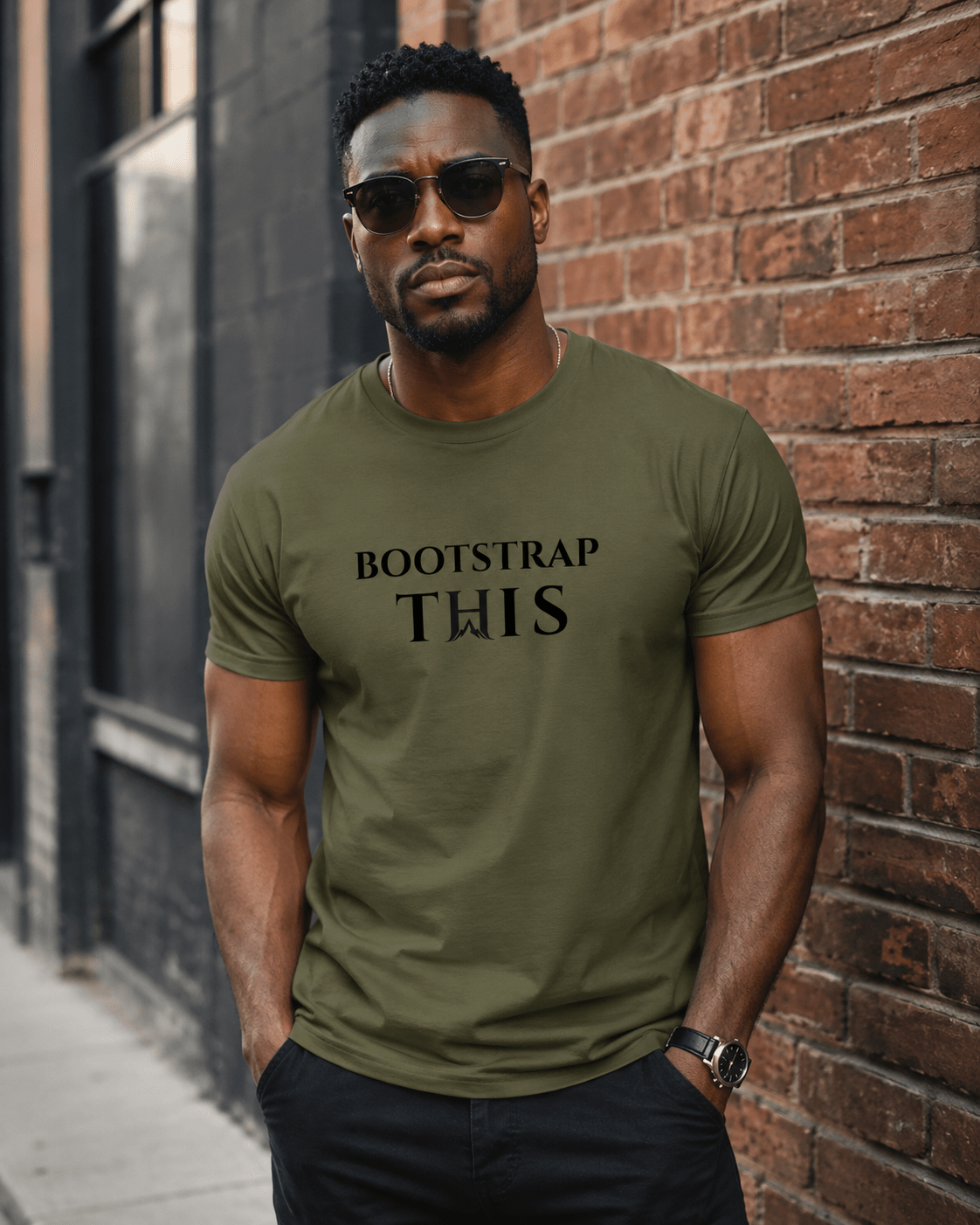 Bootstrap This Men’s Tee — Black Edition | Higher House - 7000 Foot Faith | Wear the Light