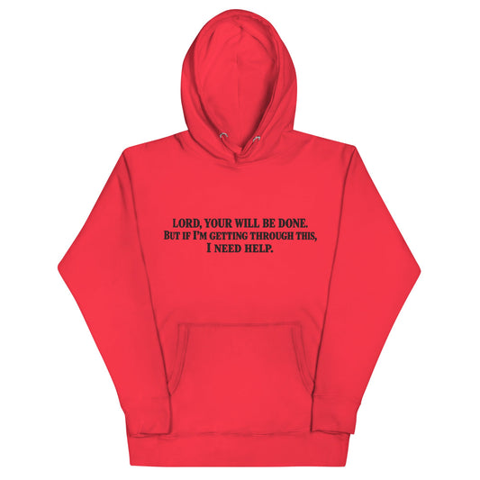 Team Red Your Will Be Done: Descent CALLSIGN: BRAVO hoodie — front with prayer text