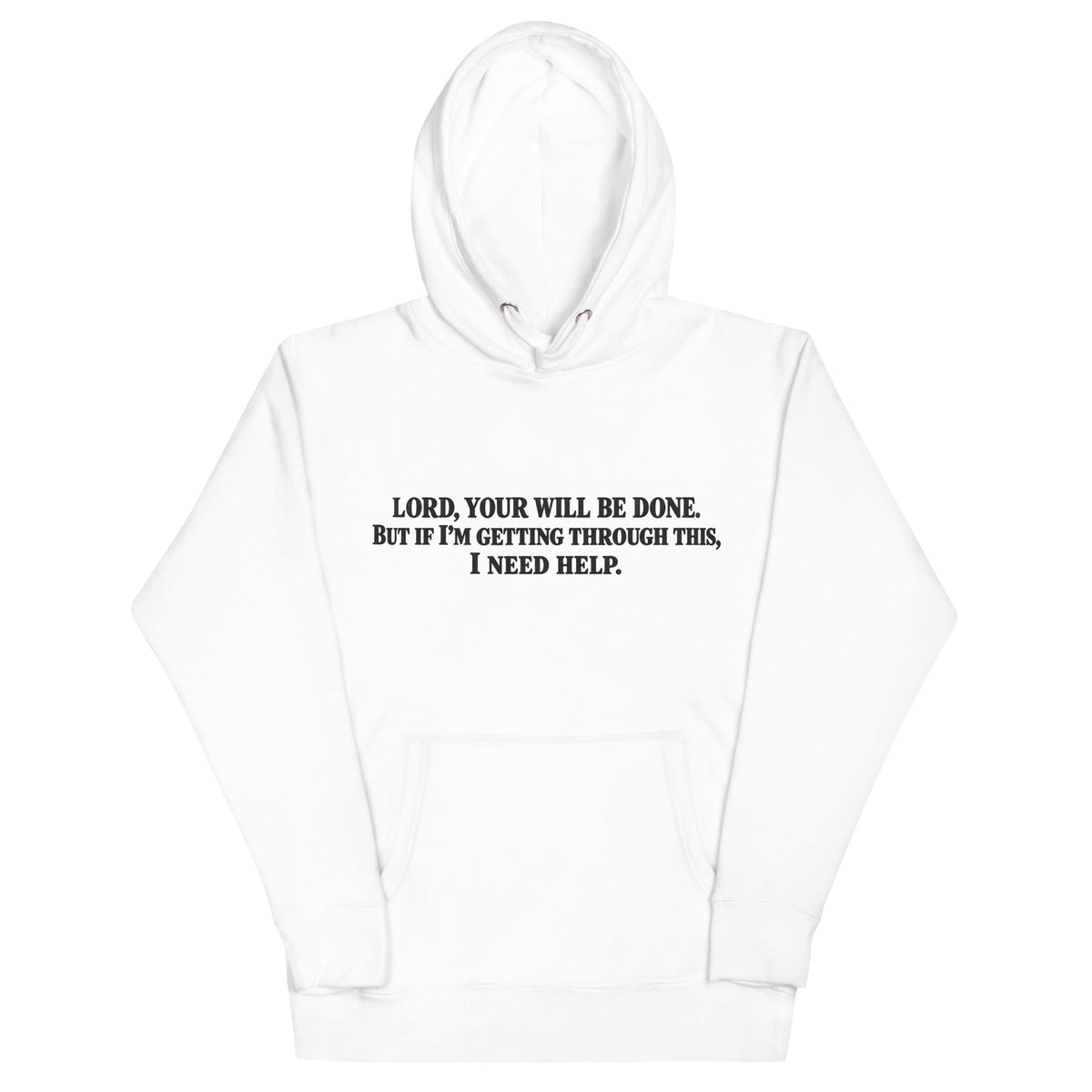 White Your Will Be Done: Descent CALLSIGN: BRAVO hoodie — front with prayer text
