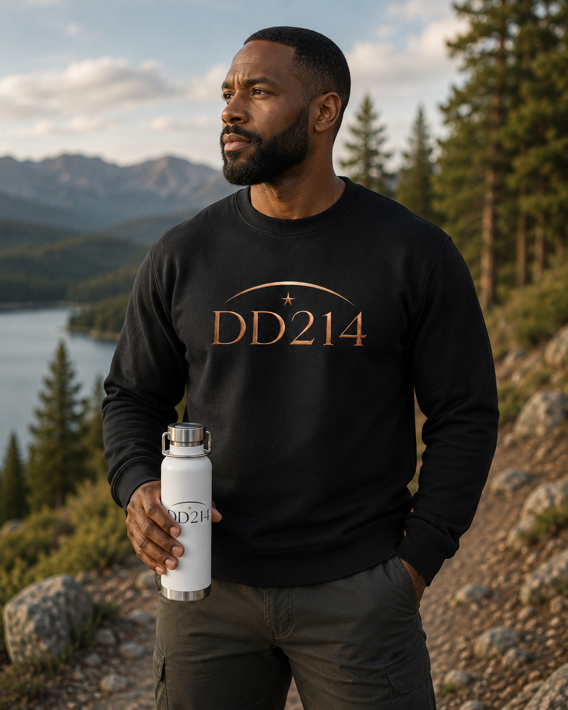 DD214 Hydration Station | White - 22 OZ Engraved Water Bottle