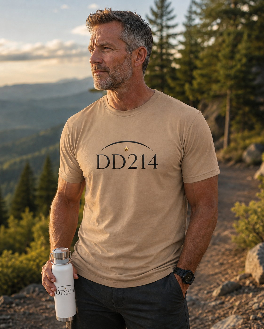 DD214 Hydration Station | White - 22 OZ Engraved Water Bottle