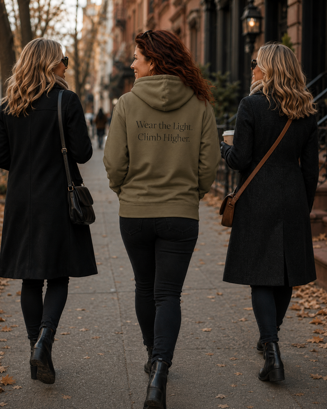 Elevation Signature Hoodie –Wear the Light. Climb Higher. (Military Green / Latte)