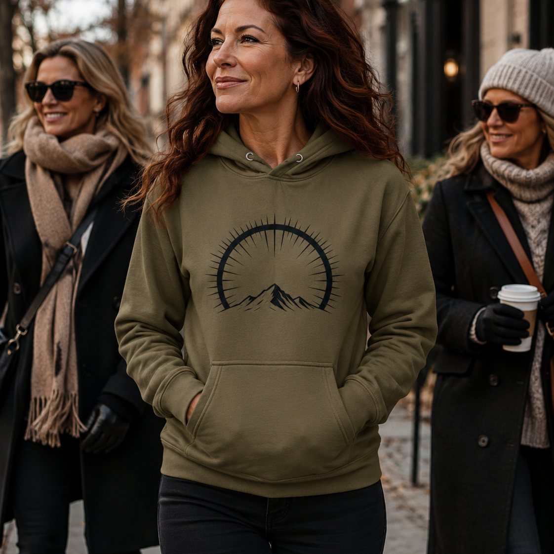 Elevation Signature Hoodie –Wear the Light. Climb Higher. (Military Green / Latte)