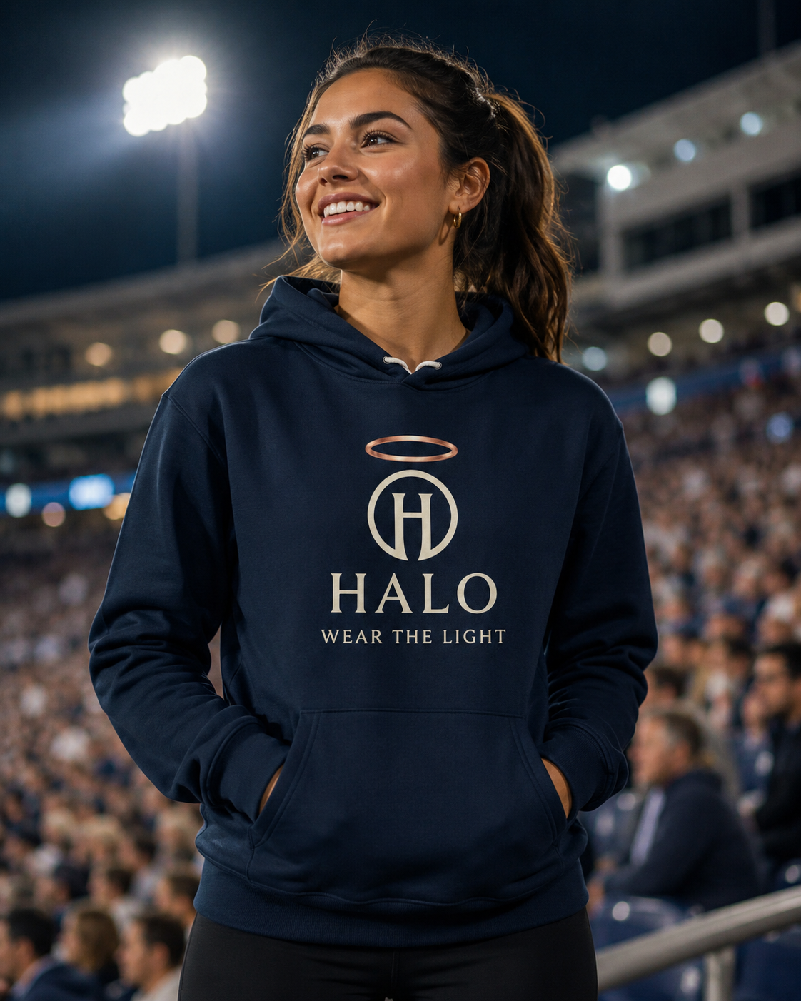 Halo Athleisure | Wear the Light - Cream Rose Gold Premium Hoodie