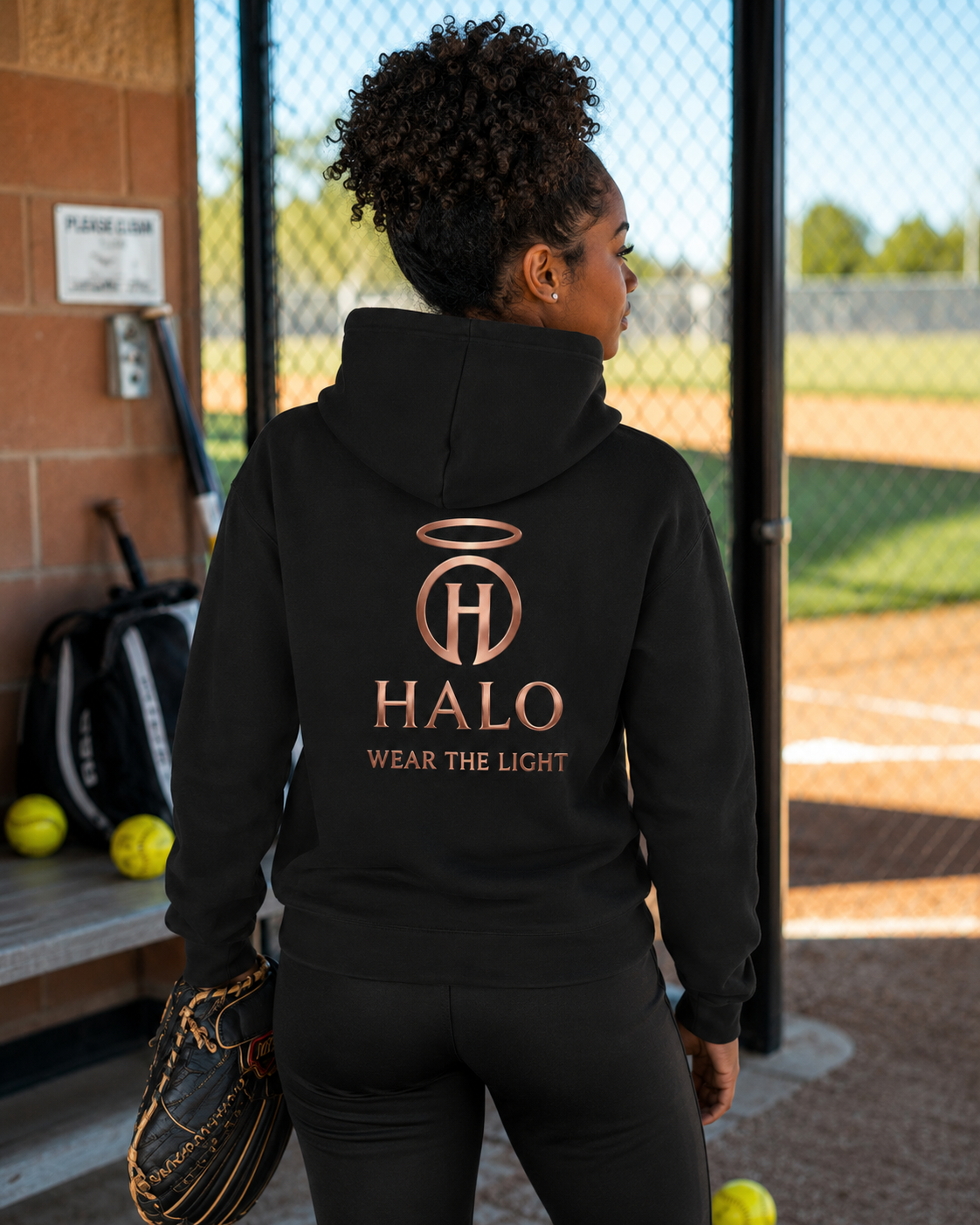 Halo Rose Gold "Wear the Light" Monogram Daily Hoodie