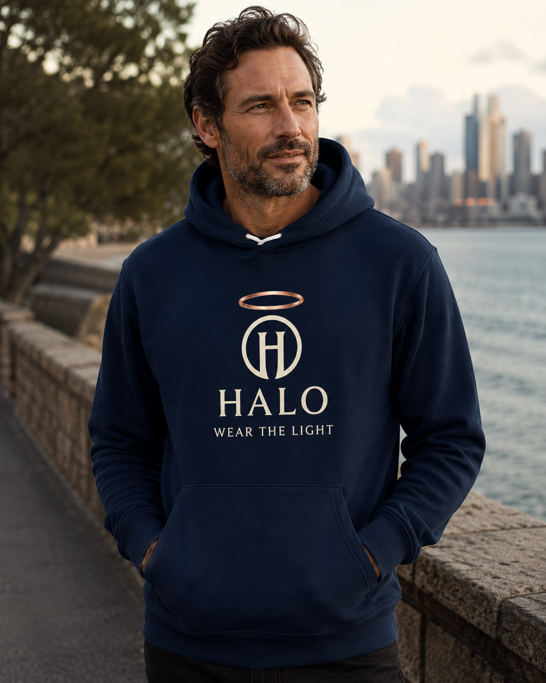 Halo Athleisure | Wear the Light - Cream Rose Gold Premium Hoodie