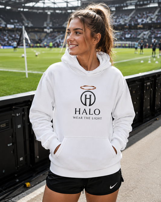 Halo "Wear the Light" Bella Canvas 3719 Hoodie – Black Logo