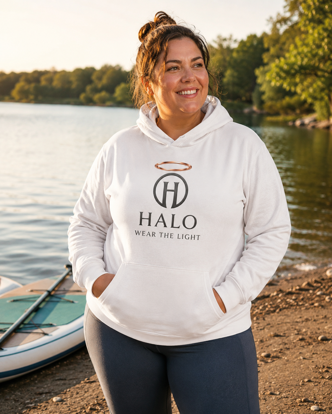 Halo "Wear the Light" Bella Canvas 3719 Hoodie – Black Logo