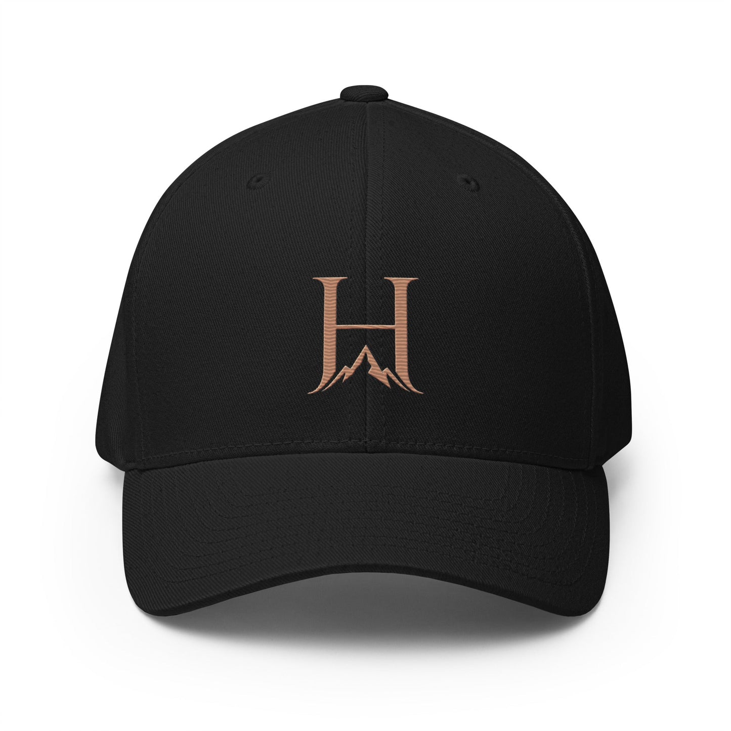 Distinction Flexfit Cap, Black cap front product view.