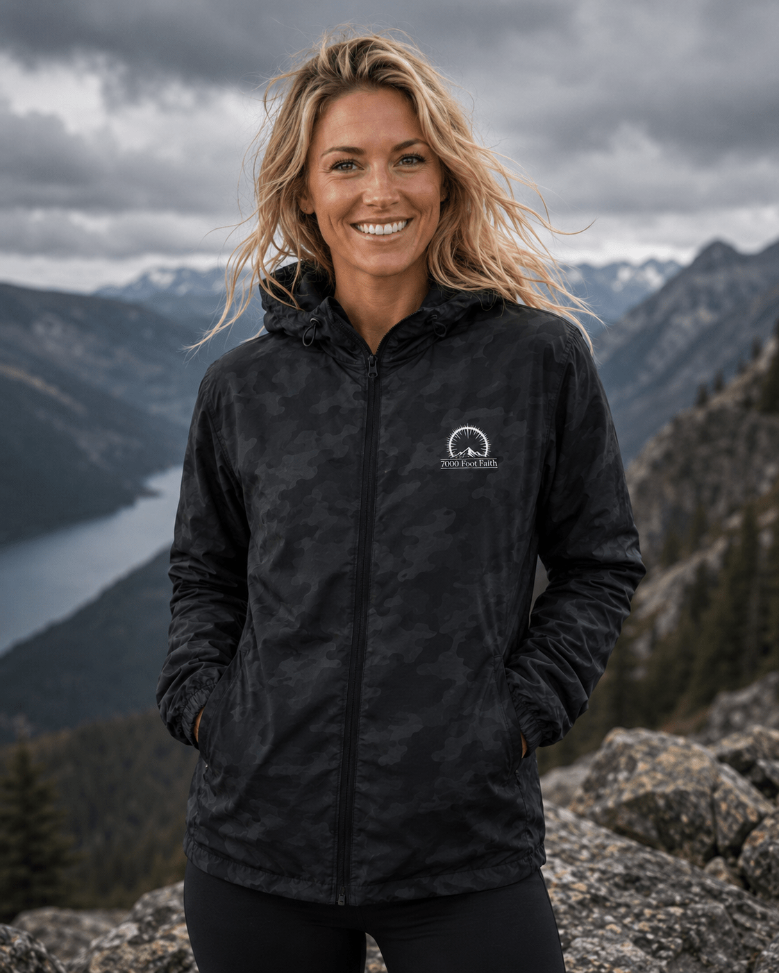 Elevation Signature Unisex Lightweight Zip-Up Windbreaker - 7000 Foot Faith | Wear the Light