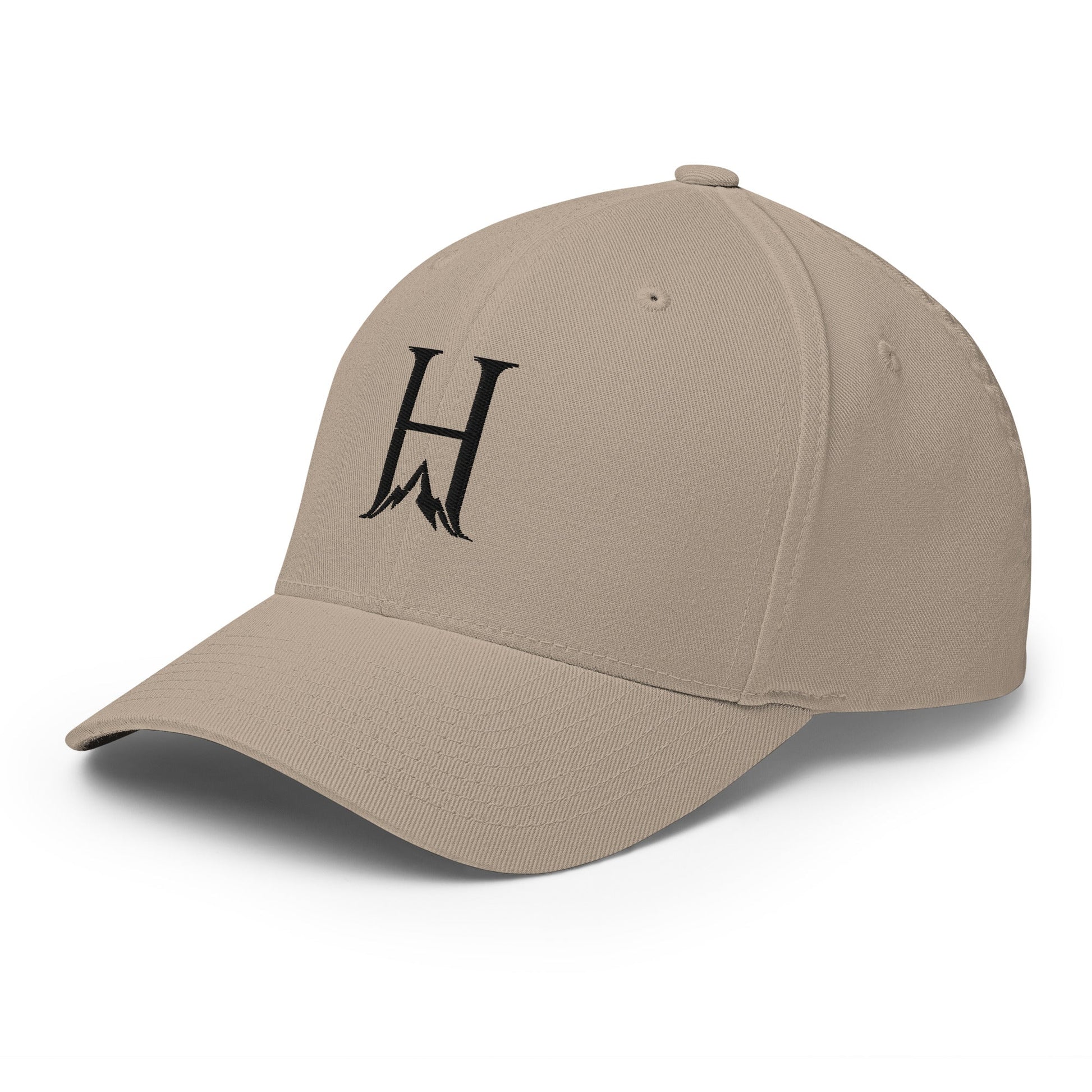 Heritage Flexfit Cap, Khaki cap side product view.