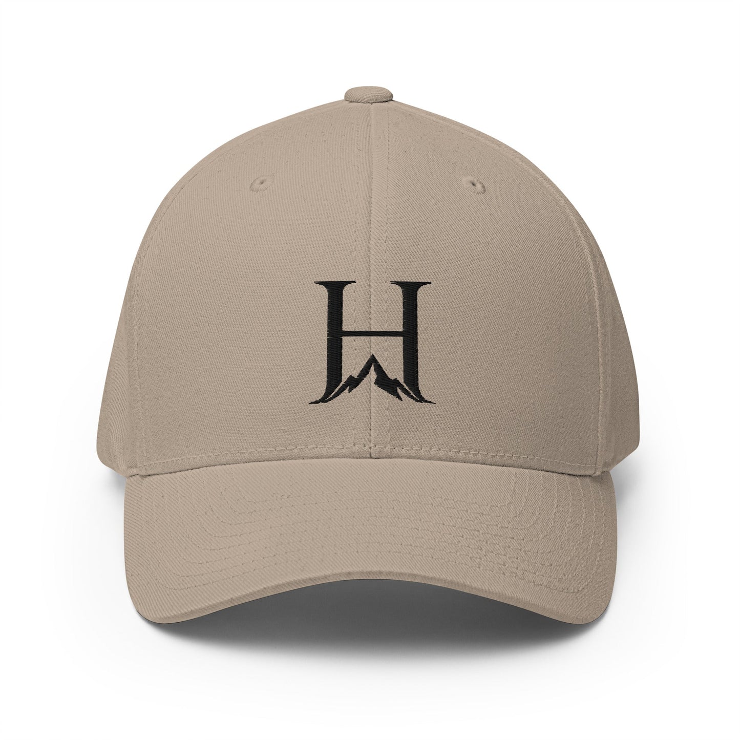 Heritage Flexfit Cap, Khaki cap front product view.