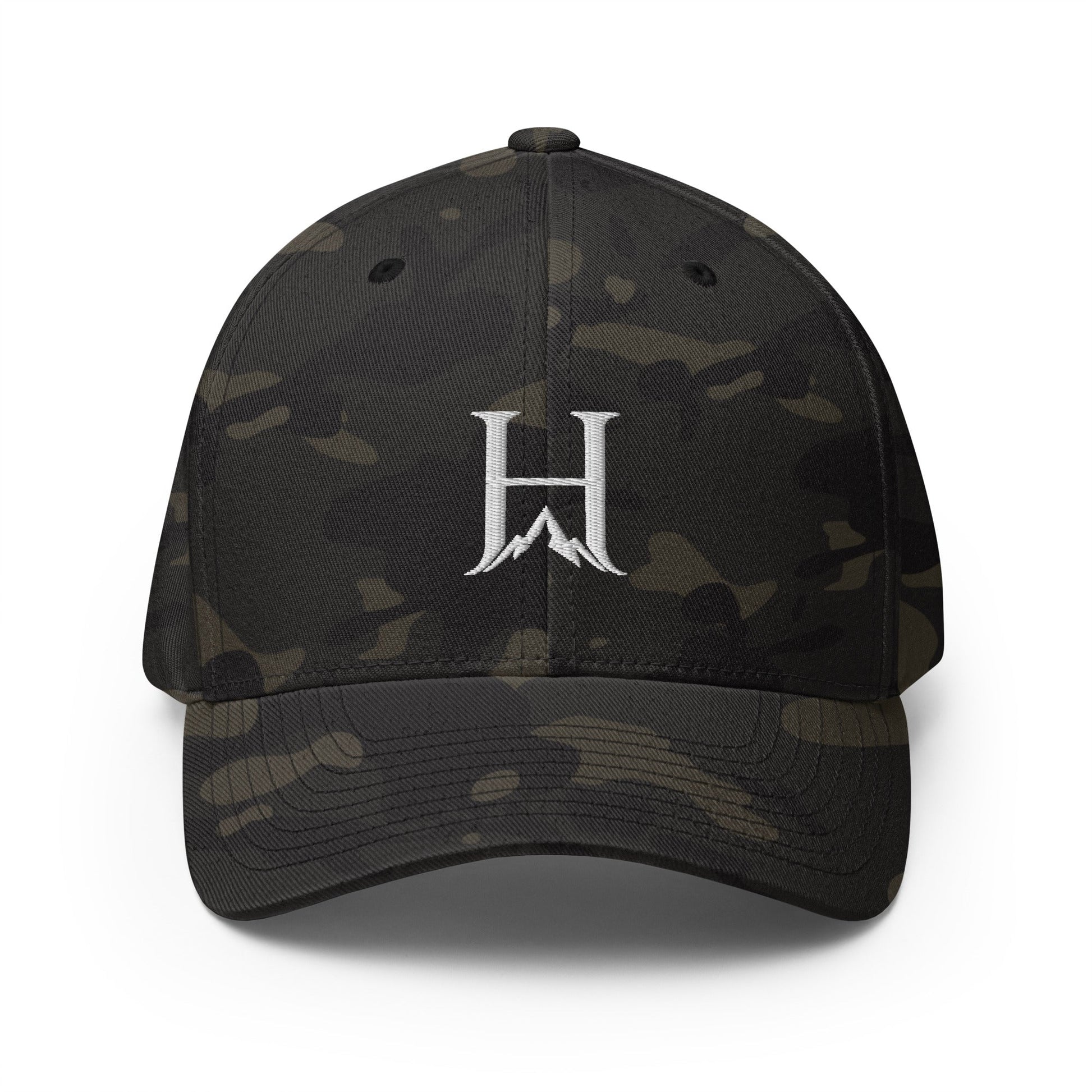 Notorious Flexfit Cap, Multicam Black cap front product view.