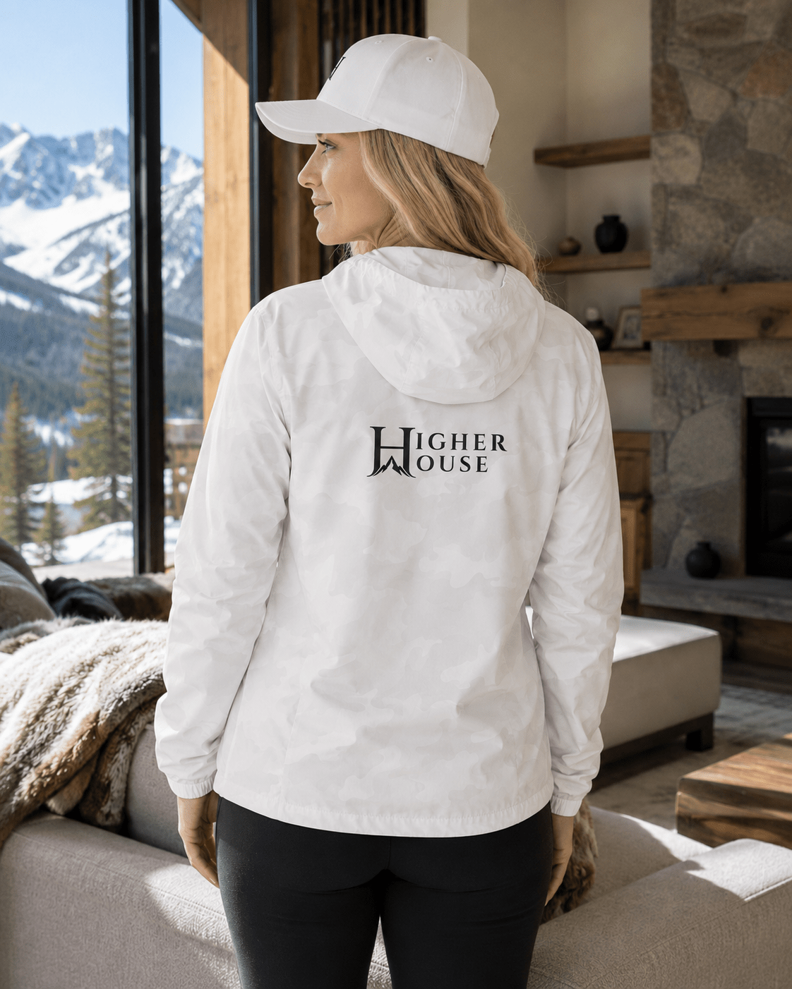 Outlier White Camo Windbreaker | Higher House - 7000 Foot Faith | Wear the Light