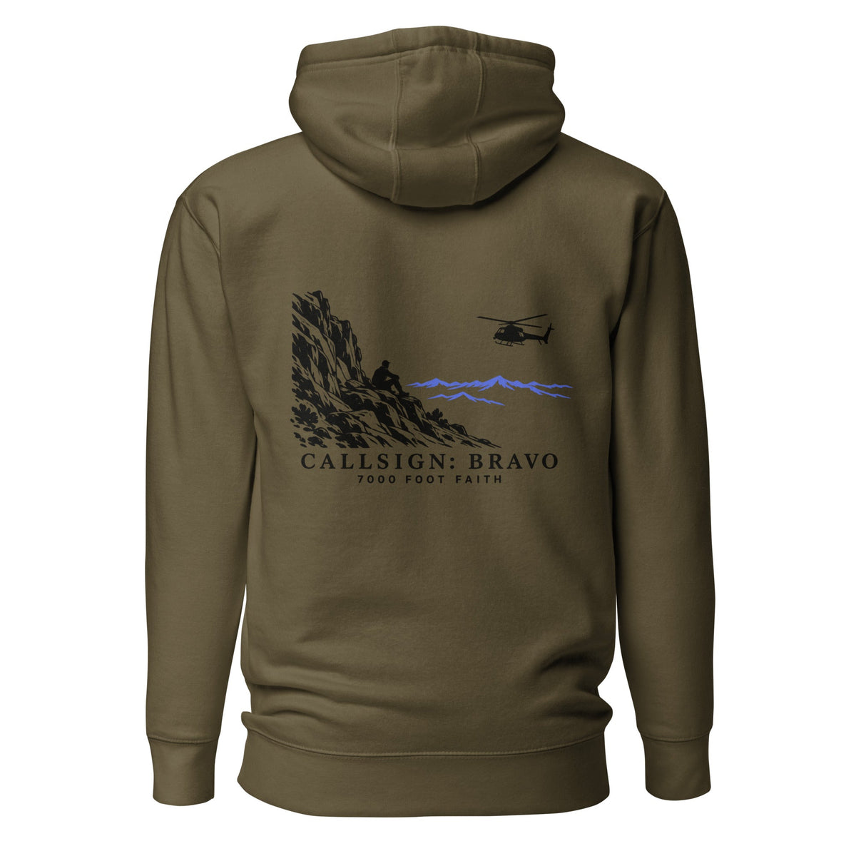 Military Green The Approach Dark CALLSIGN: BRAVO hoodie — back