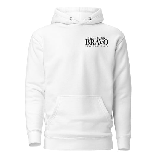 White The Approach Dark CALLSIGN: BRAVO hoodie — front