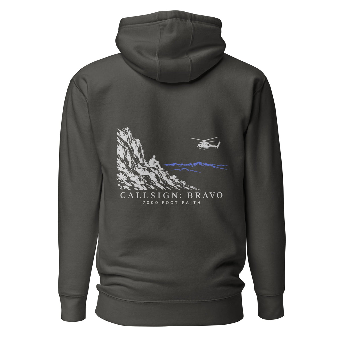 Vintage Black The Approach Silver CALLSIGN: BRAVO hoodie — back