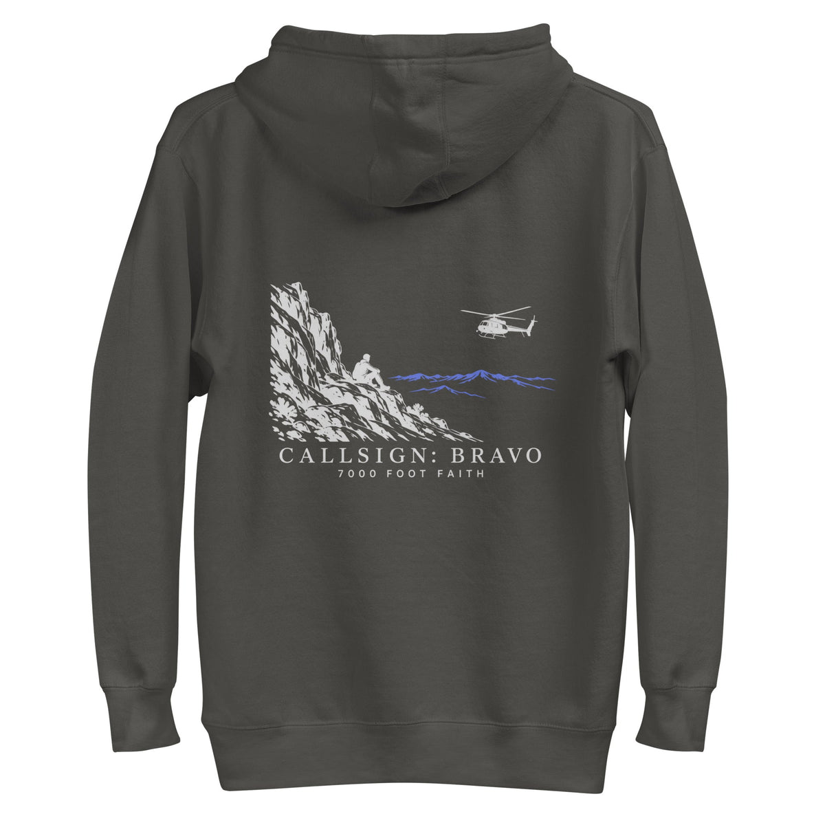 Vintage Black The Approach Silver CALLSIGN: BRAVO hoodie — back