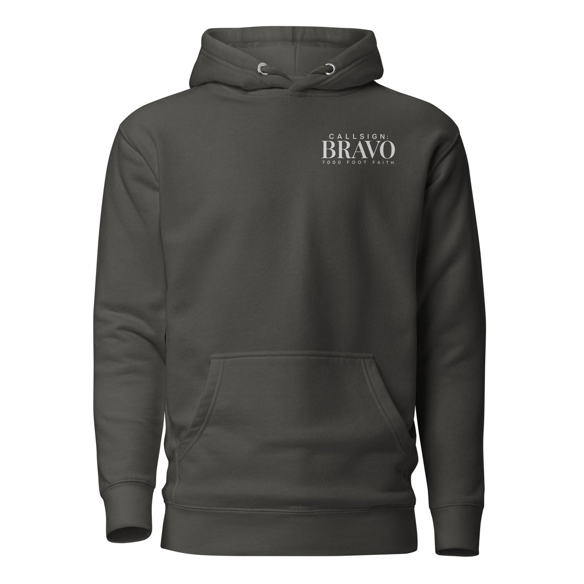 Vintage Black The Approach Silver CALLSIGN: BRAVO hoodie — front