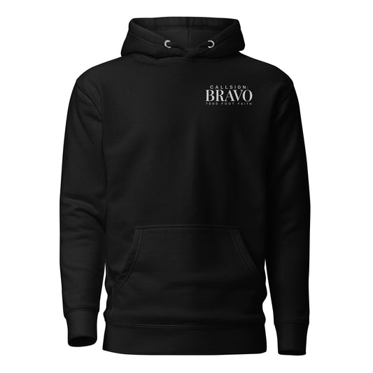 Black The Approach Silver CALLSIGN: BRAVO hoodie — front