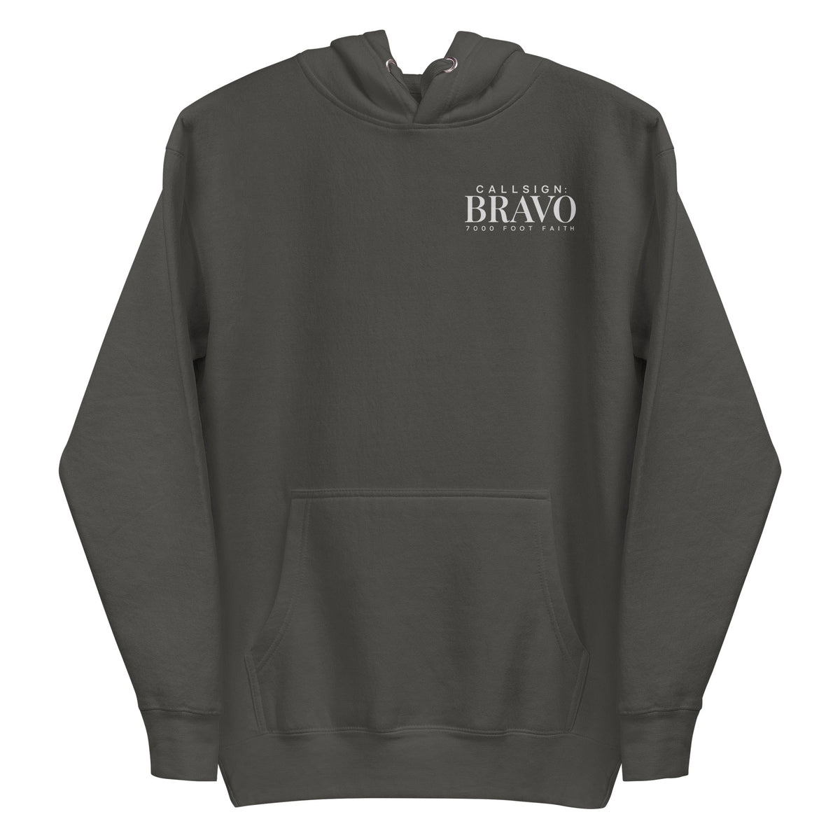 Vintage Black The Approach Silver CALLSIGN: BRAVO hoodie — front