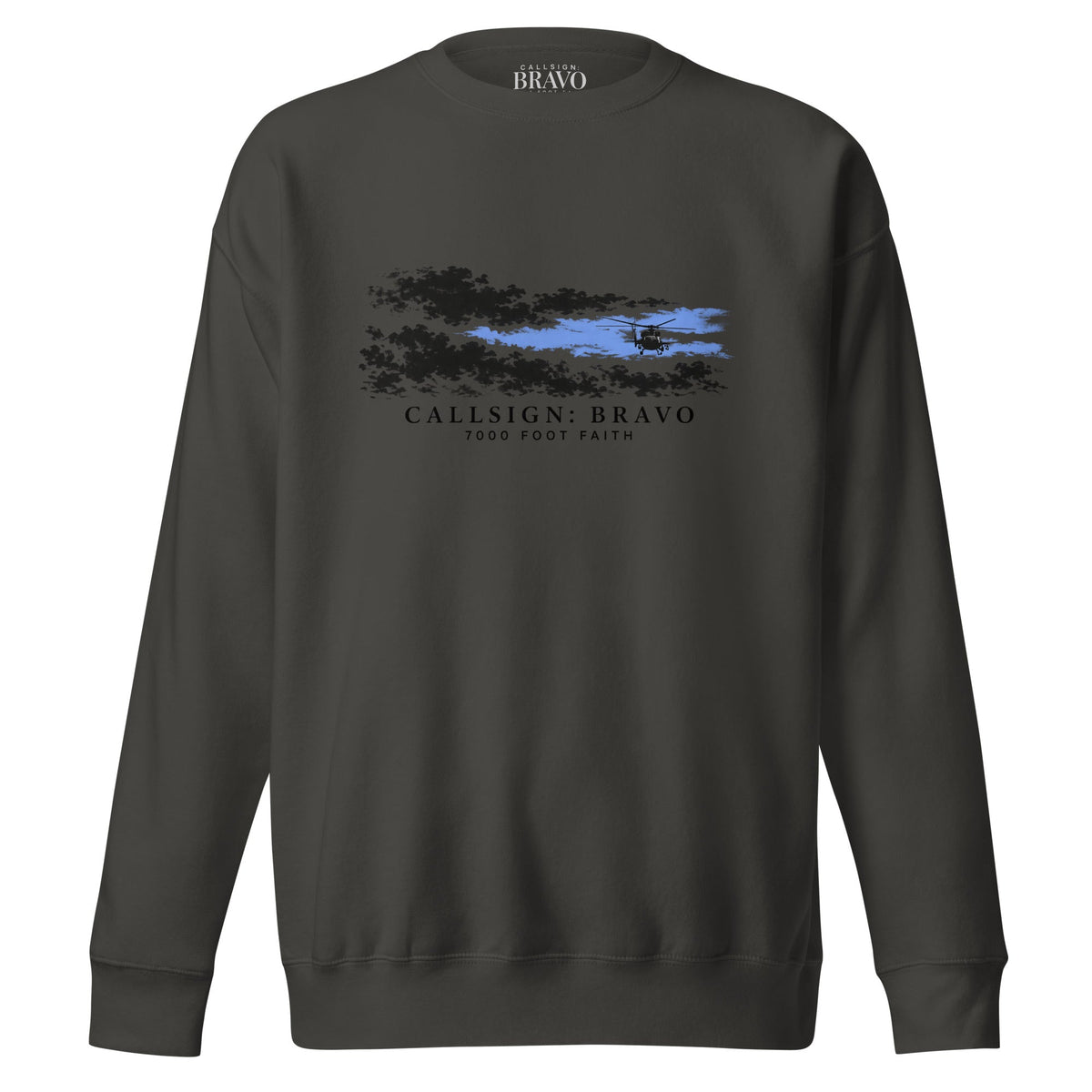 Vintage Black The Opening CALLSIGN: BRAVO crewneck — front