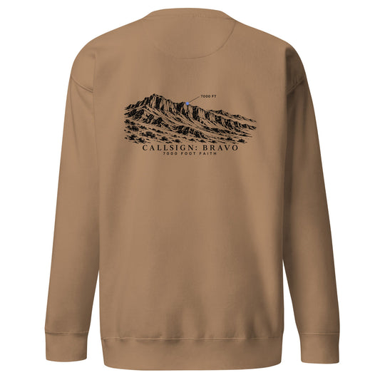 Latte Zagros Ridgeline CALLSIGN: BRAVO crewneck — back