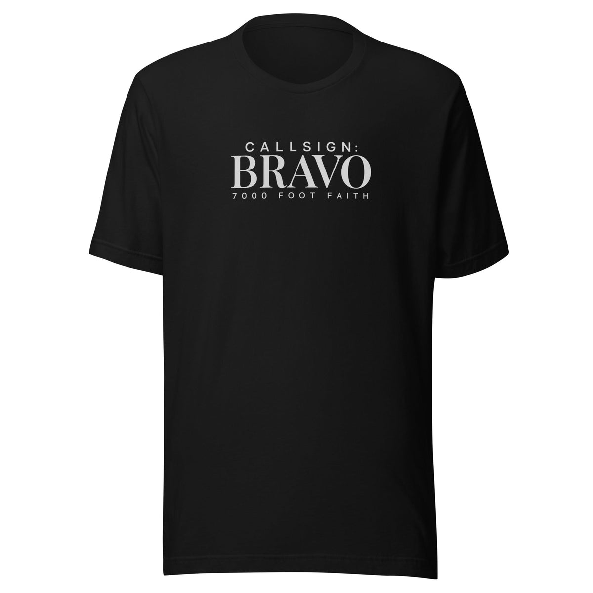 Black Zagros Ridgeline Silver CALLSIGN: BRAVO tee — front