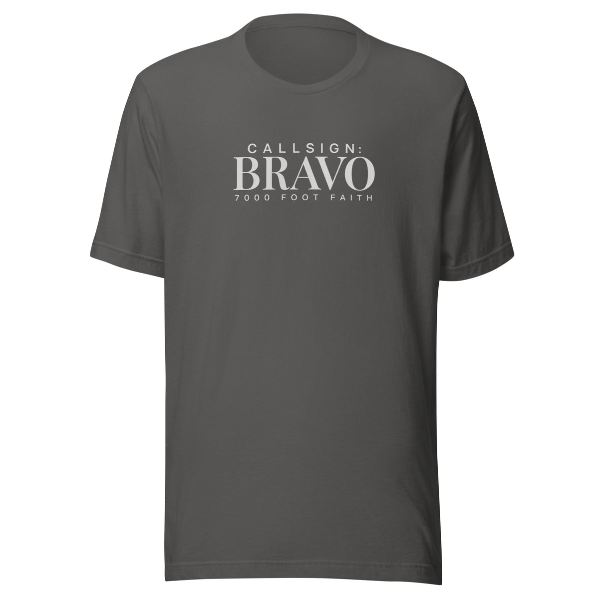 Asphalt Zagros Ridgeline Silver CALLSIGN: BRAVO tee — front