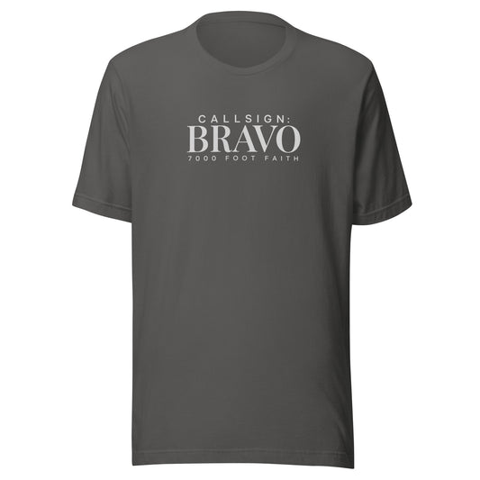 Asphalt Zagros Ridgeline Silver CALLSIGN: BRAVO tee — front