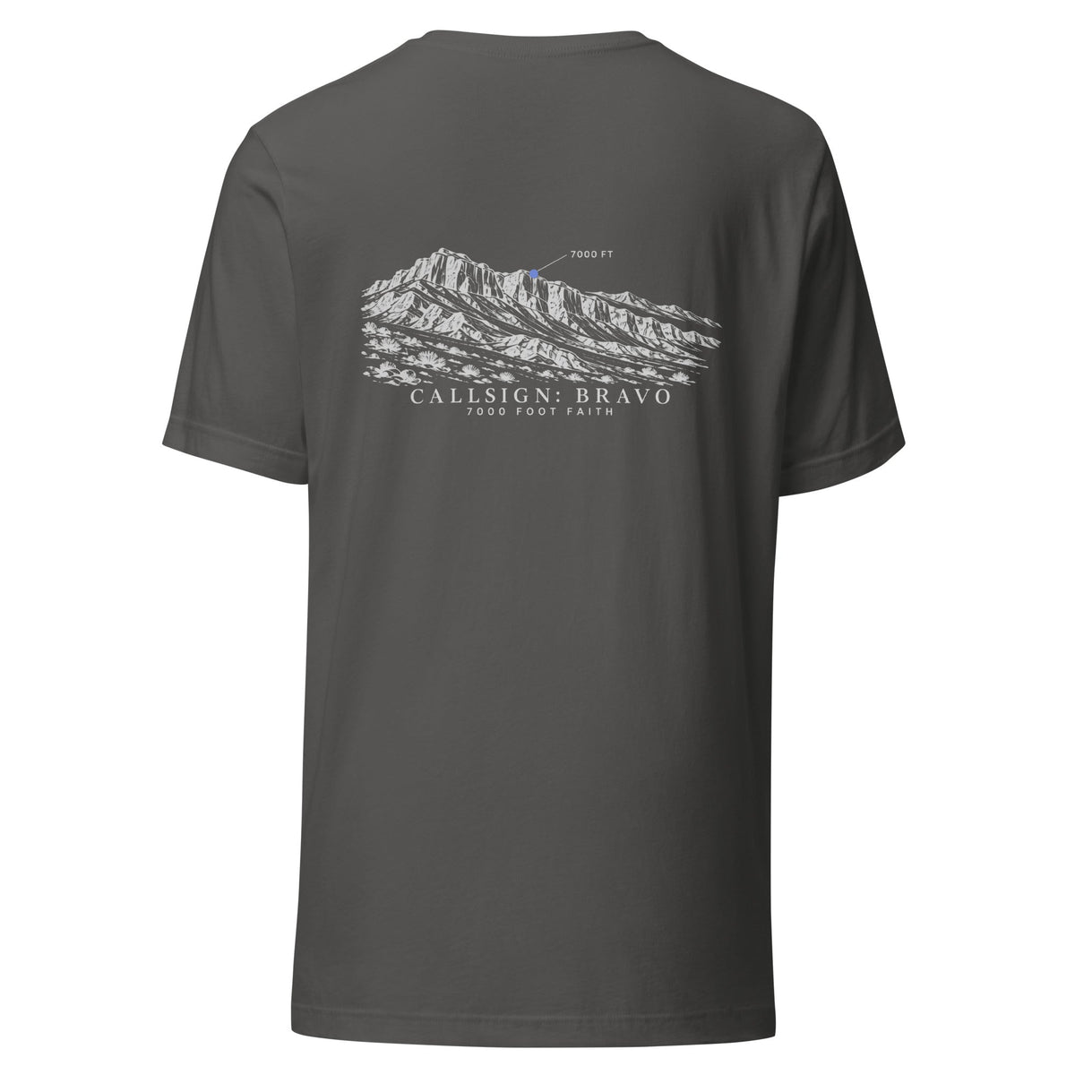 Asphalt Zagros Ridgeline Silver CALLSIGN: BRAVO tee — back